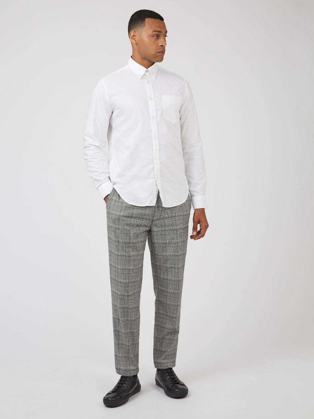 Chemises Ben Sherman Signature Organic Long-Sleeve Oxford Blanche | 28135-JNHU