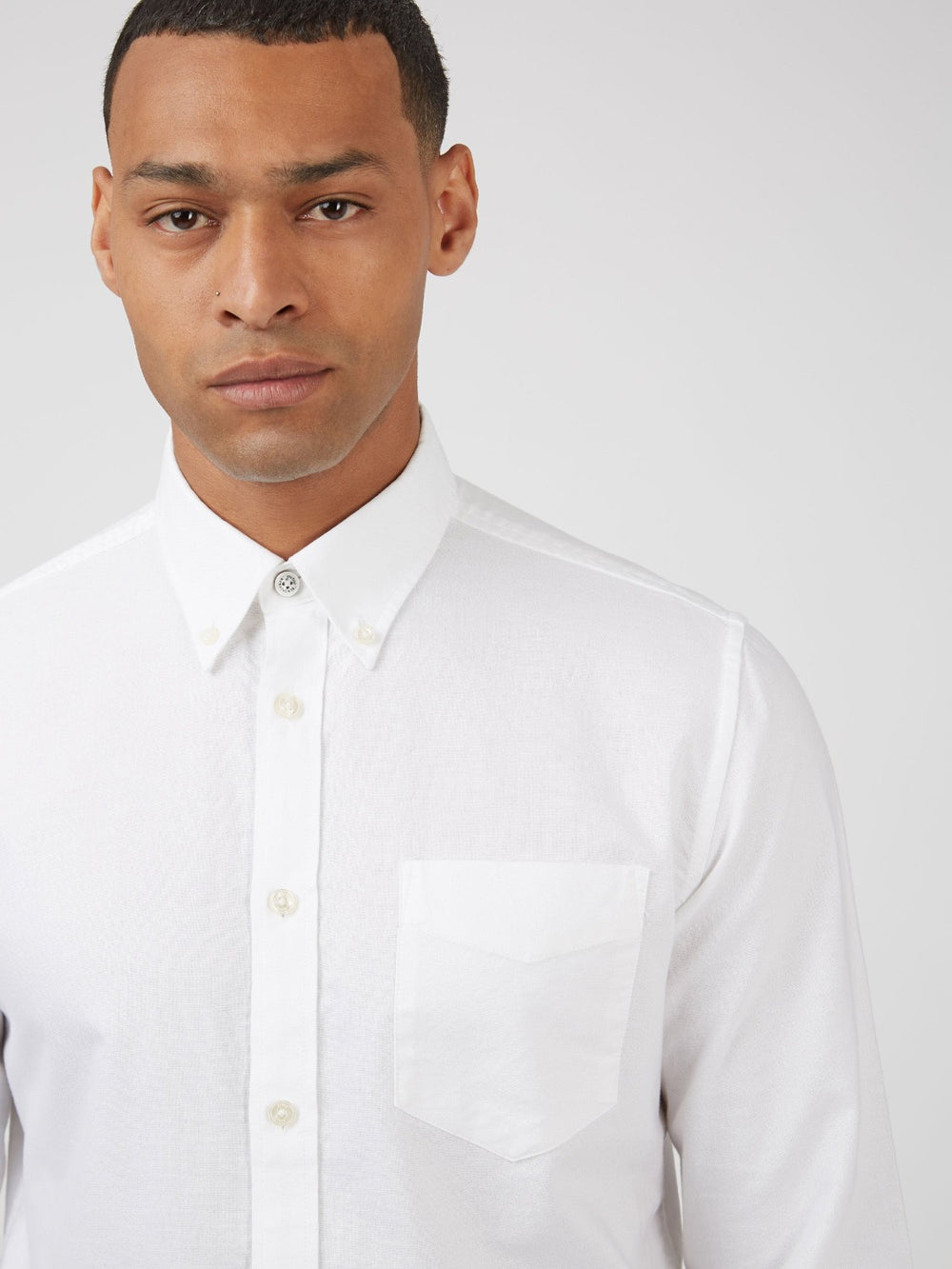 Chemises Ben Sherman Signature Organic Long-Sleeve Oxford Blanche | 28135-JNHU