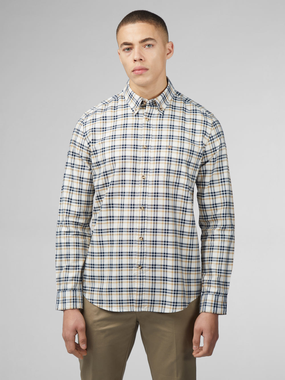 Chemises Ben Sherman Signature Oxford Check Blanche | 46970-VAQF