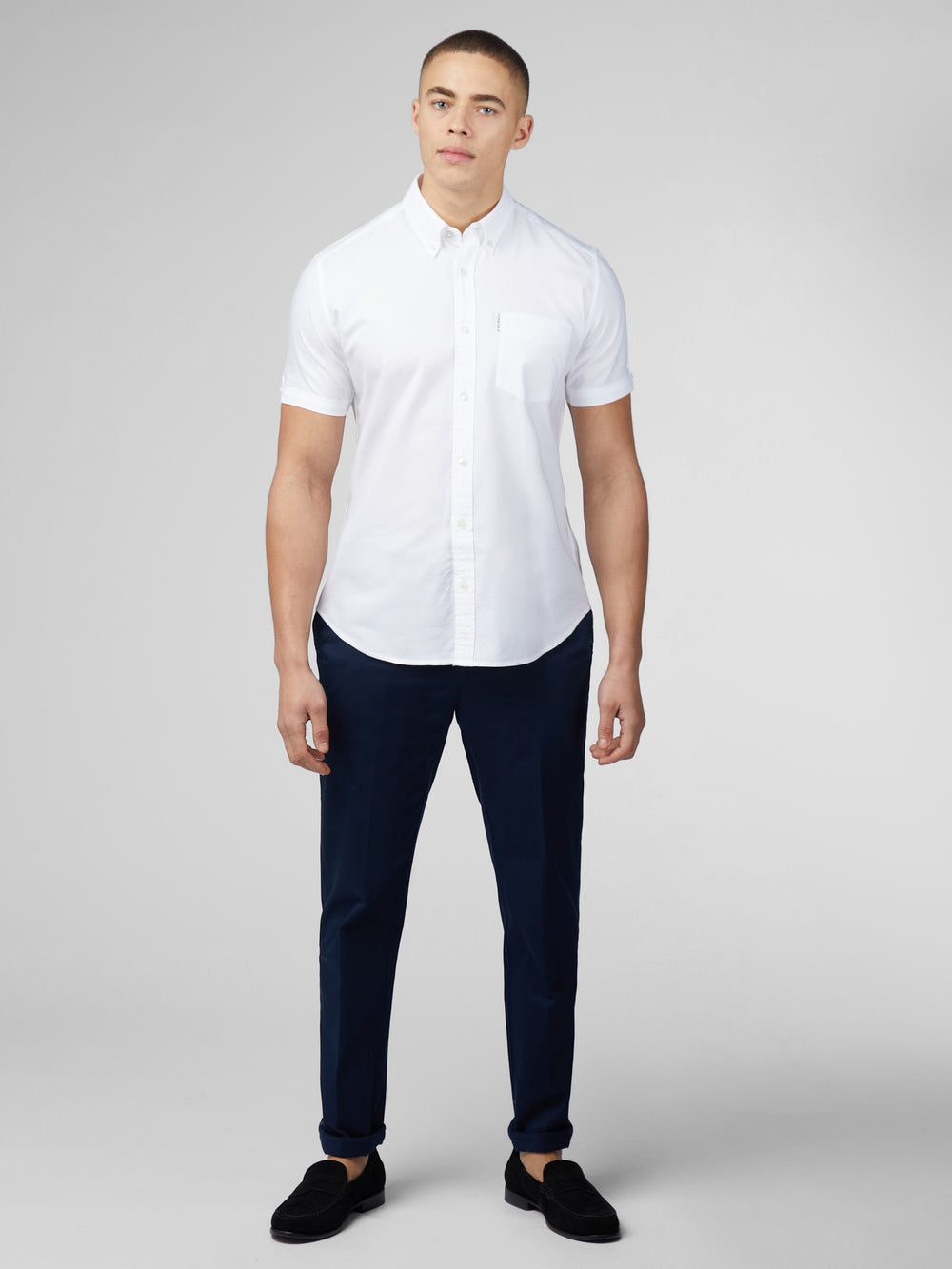 Chemises Ben Sherman Signature Short Sleeve Oxford Blanche | 05972-CUNX