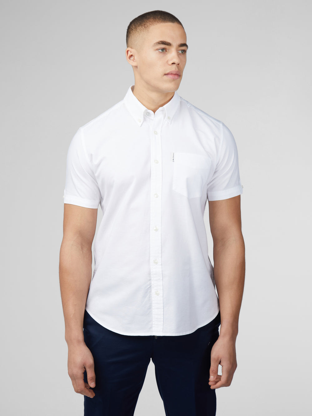 Chemises Ben Sherman Signature Short Sleeve Oxford Blanche | 05972-CUNX