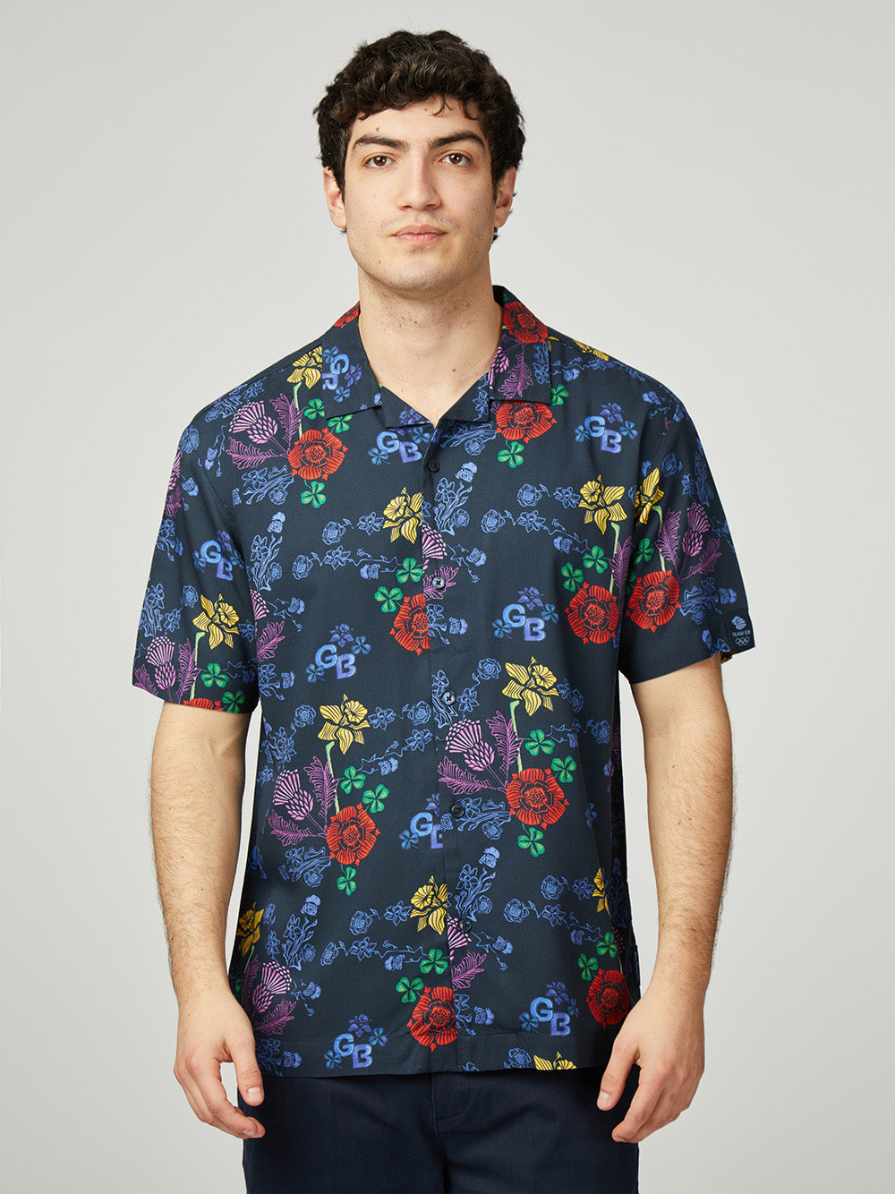 Chemises Ben Sherman Team GB Floral Bleu Marine | 41029-FOAY