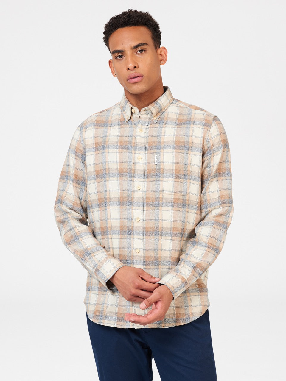 Chemises Ben Sherman Twisted Yarn Check Marron | 20967-JEKN