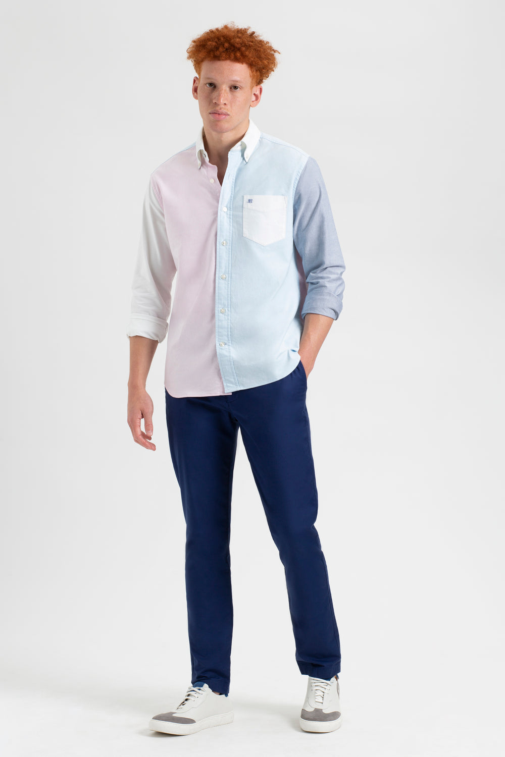 Chemises Ben Sherman Varsity Oxford Color Blocked Organic Rose | 92187-RGNZ