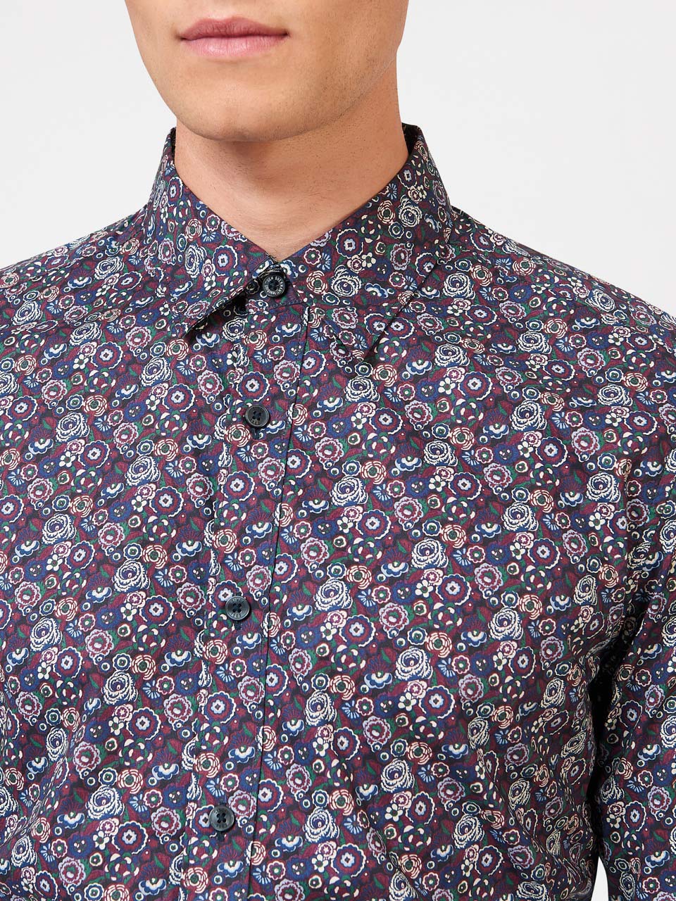 Chemises Ben Sherman Winter Floral Violette | 34860-VPNC