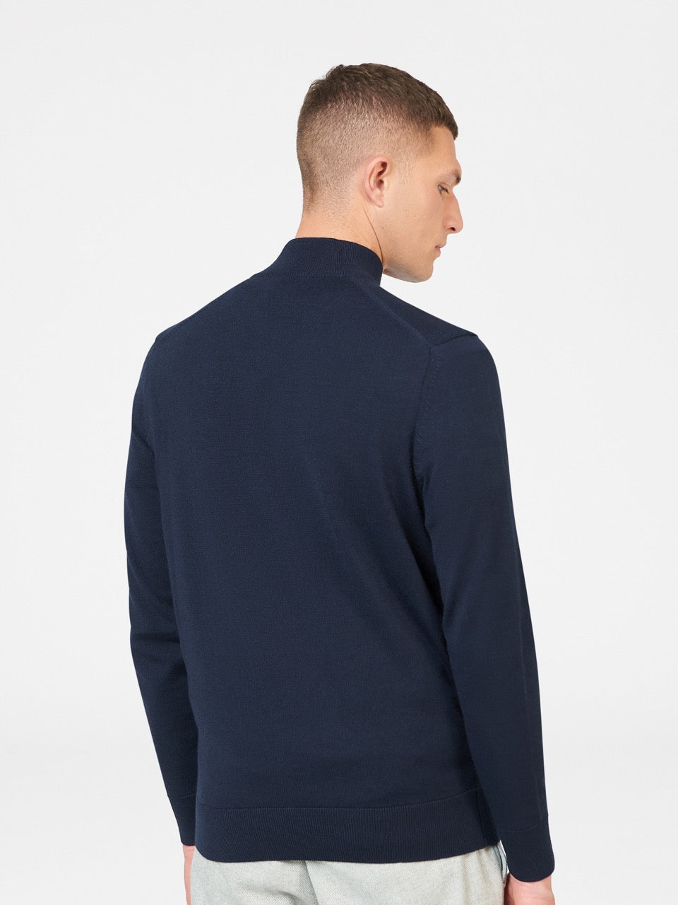 Knitwear Ben Sherman Merino Half-Zip Bleu Marine | 90713-PALB