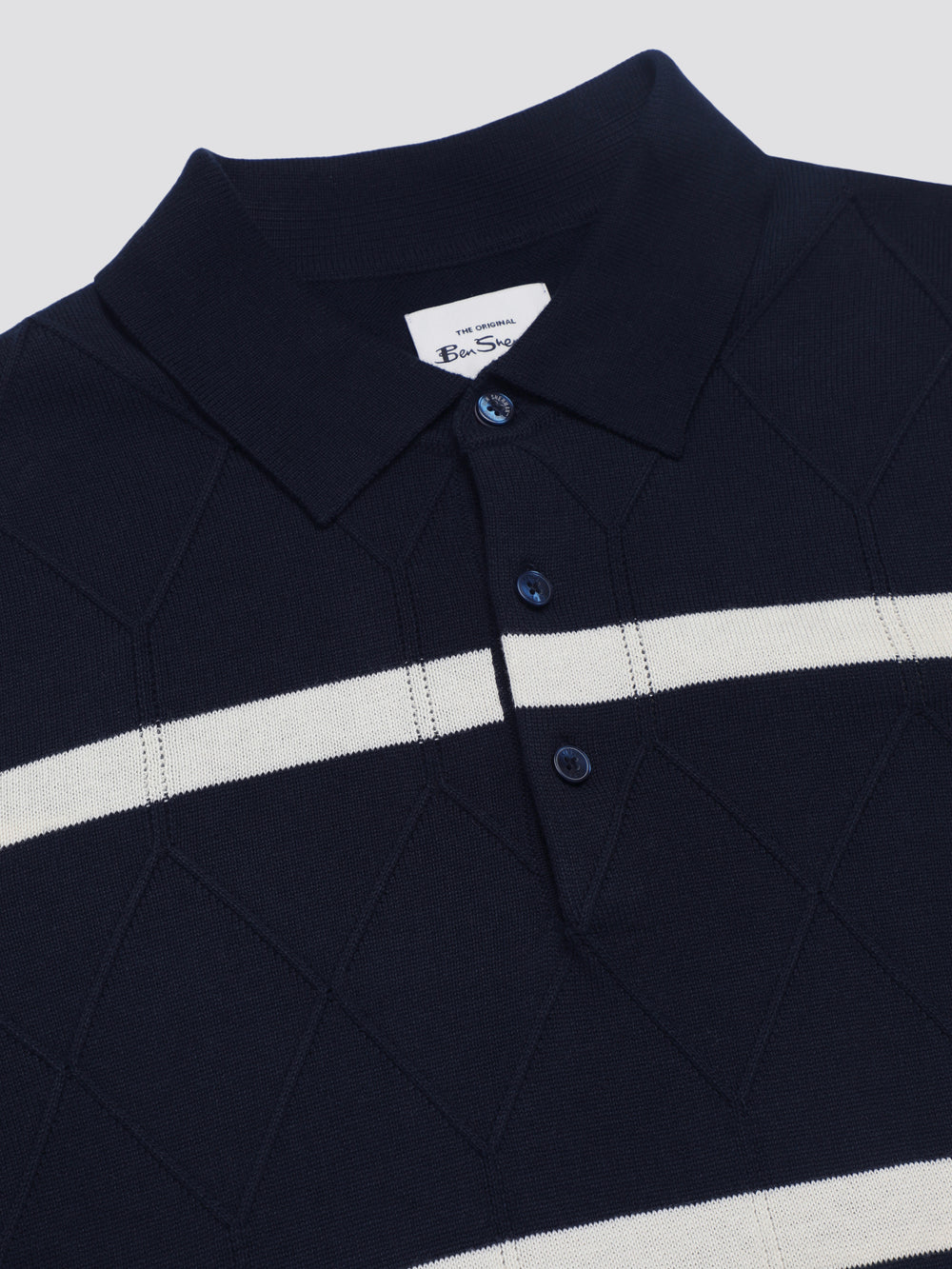 Knitwear Ben Sherman Signature Argyle Stripe Polo Bleu Marine | 54701-QVXF