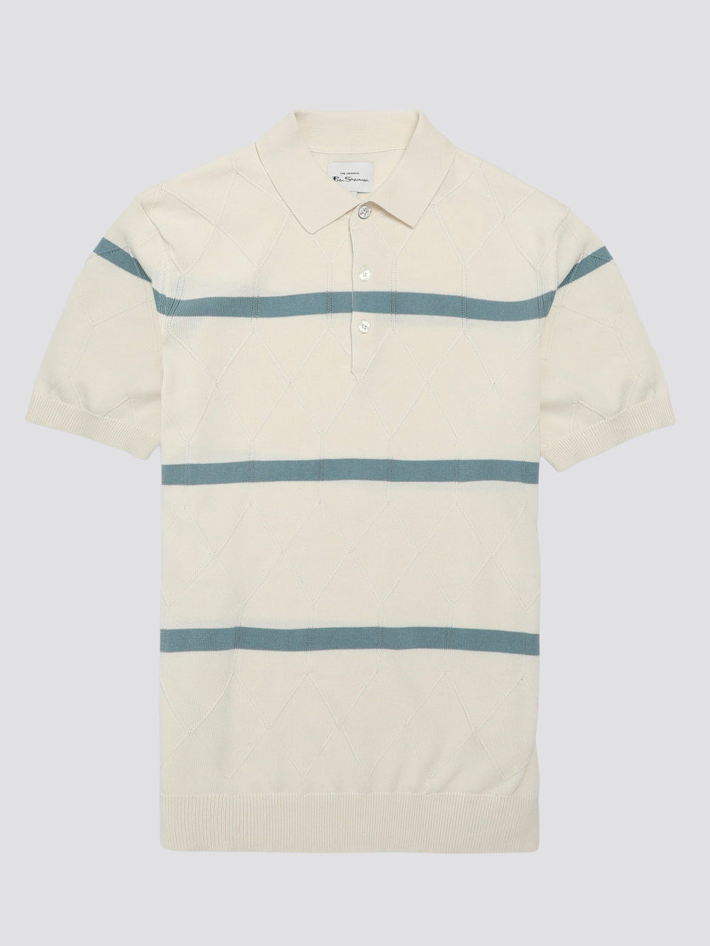 Knitwear Ben Sherman Signature Argyle Stripe Polo Blanche | 59260-DCAV