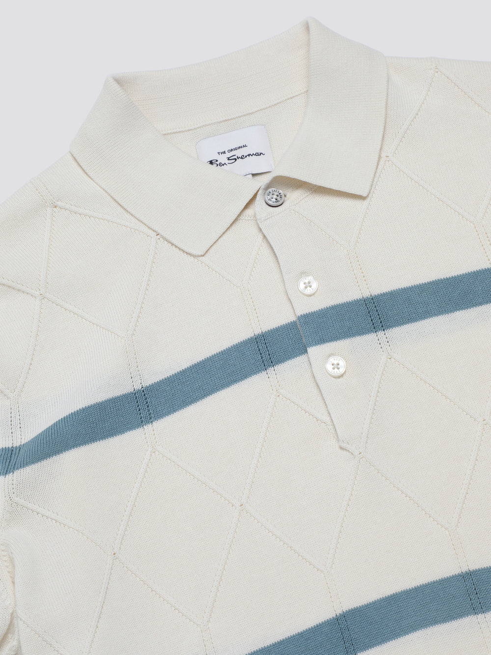 Knitwear Ben Sherman Signature Argyle Stripe Polo Blanche | 59260-DCAV