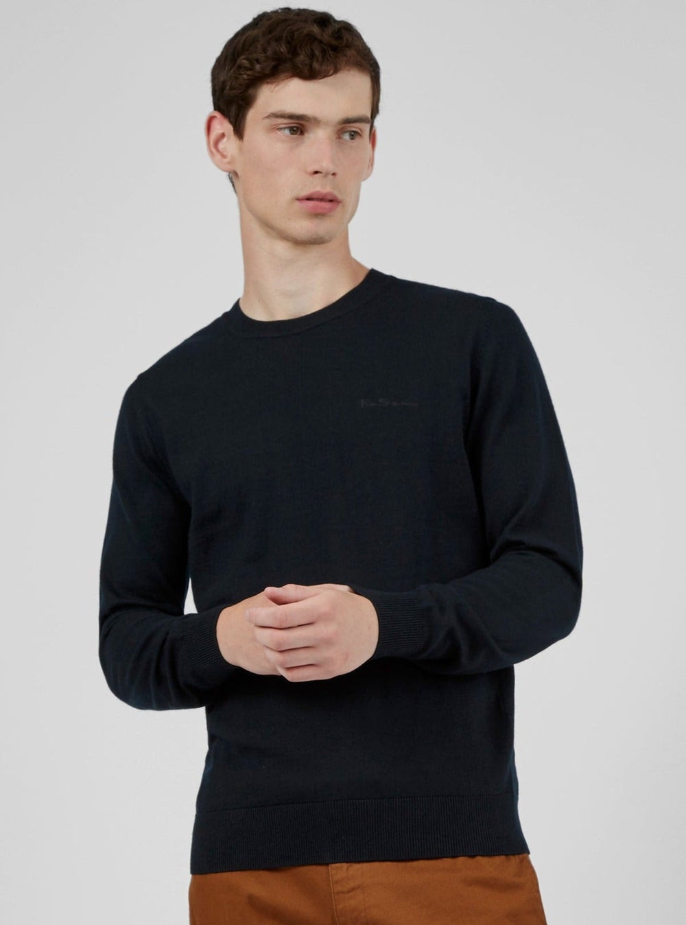 Knitwear Ben Sherman Signature Crewneck Noir | 48302-DTKS