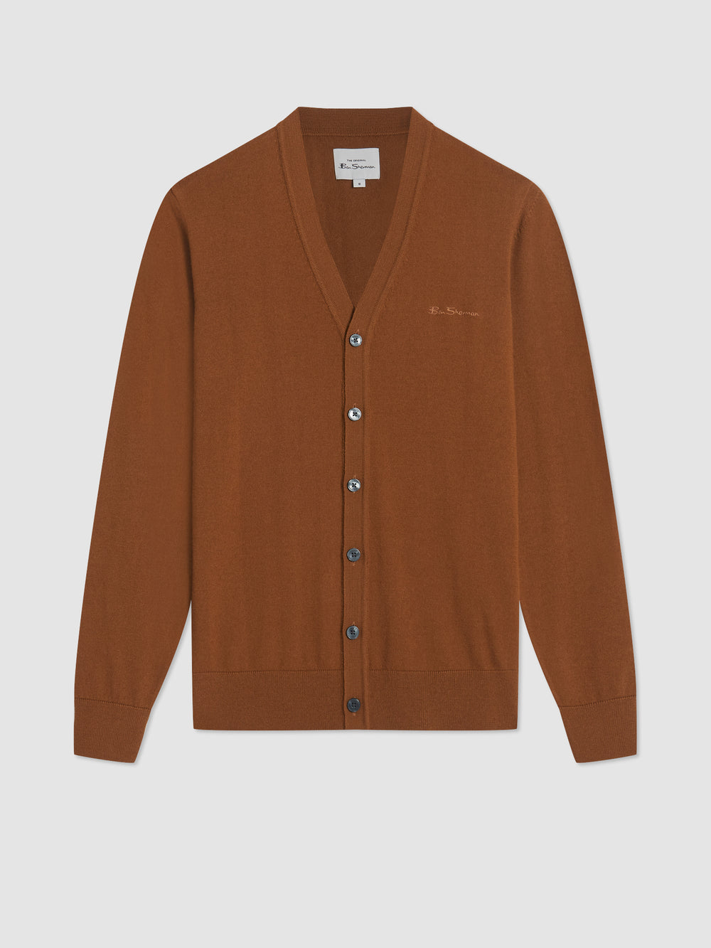 Knitwear Ben Sherman Signature Merino Cardigan Marron | 60579-UVZN