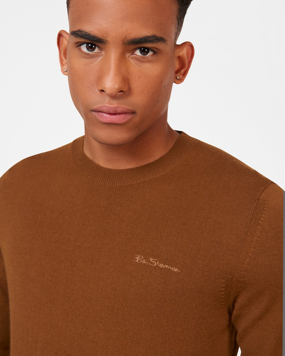 Knitwear Ben Sherman Signature Merino Crewneck Marron | 80491-VAKD