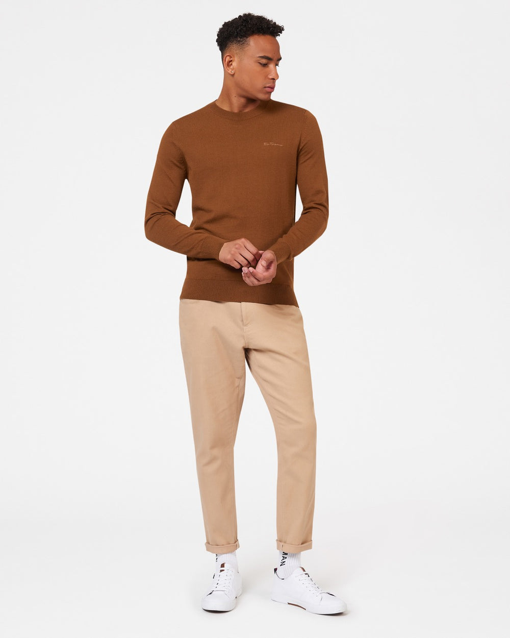 Knitwear Ben Sherman Signature Merino Crewneck Marron | 80491-VAKD