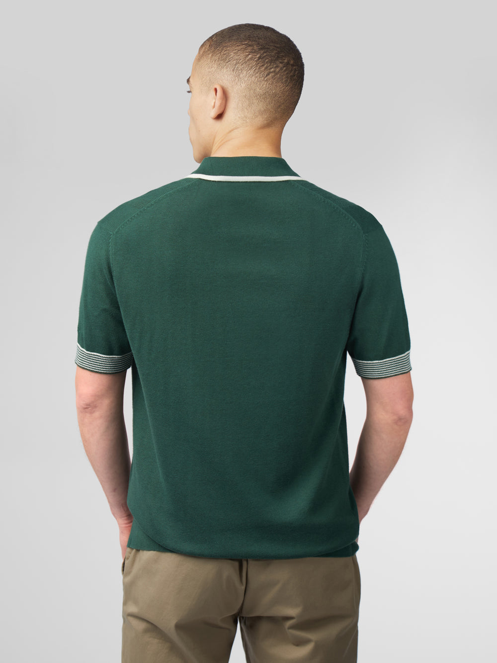 Knitwear Ben Sherman Signature Open Neck Polo Vert | 03156-RPZO