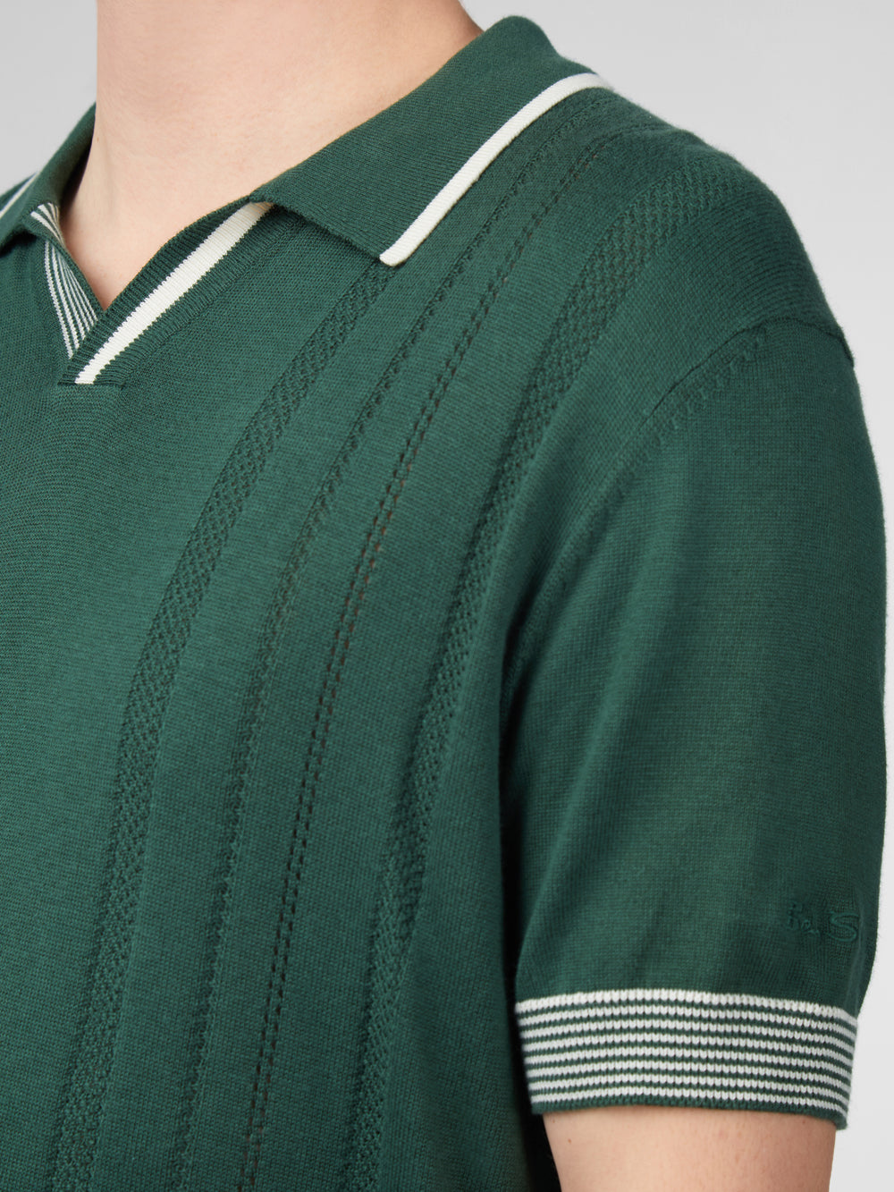 Knitwear Ben Sherman Signature Open Neck Polo Vert | 03156-RPZO