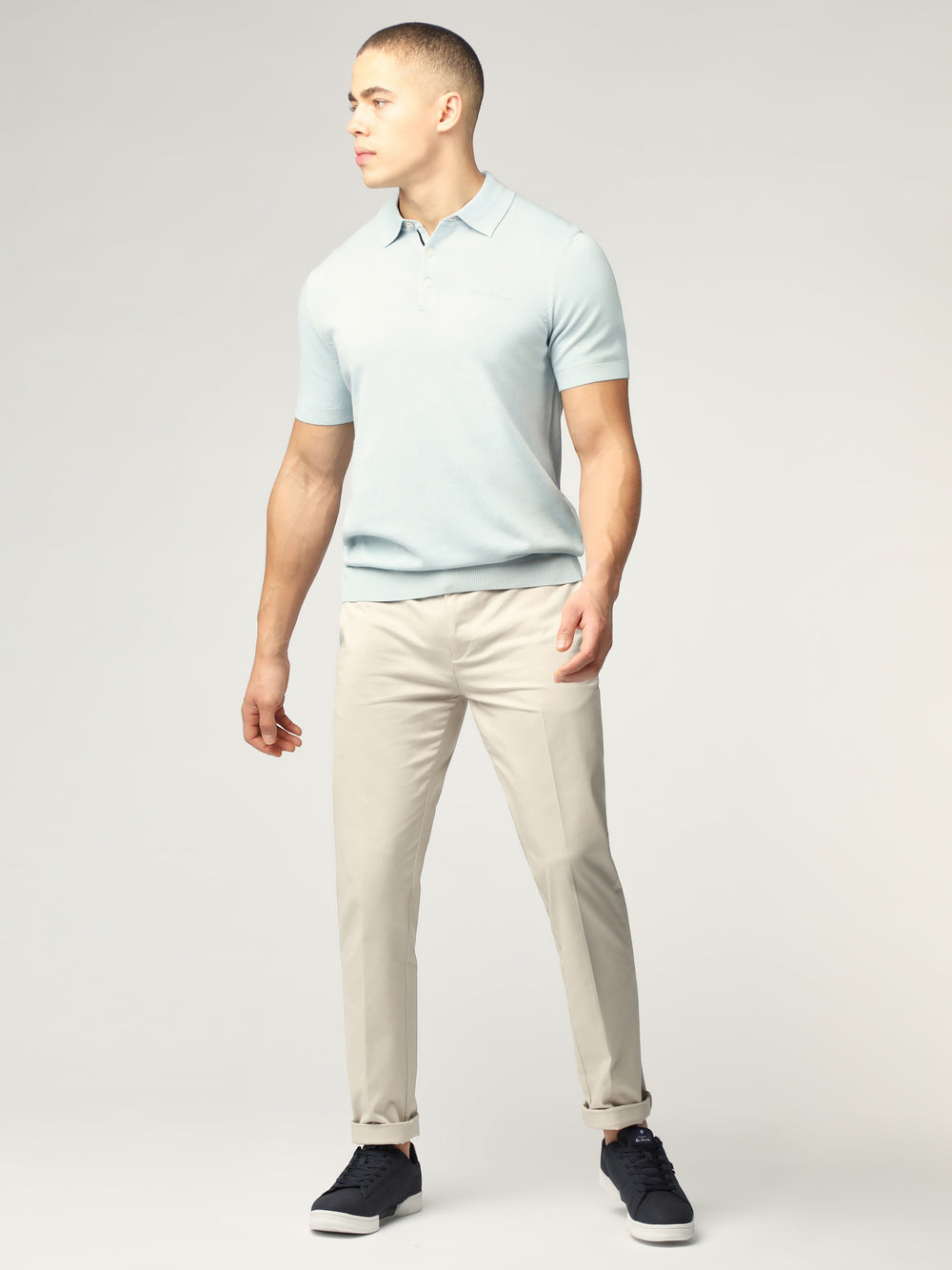 Knitwear Ben Sherman Signature Short Sleeve Polo Bleu | 84910-UHKE