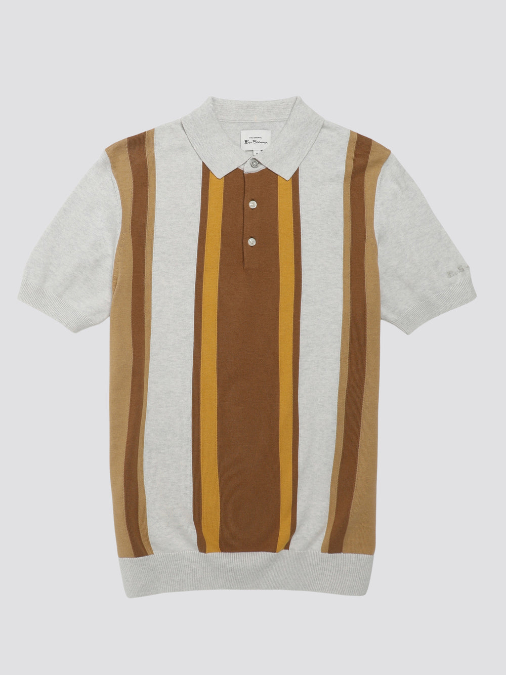 Knitwear Ben Sherman Signature Vertical Stripe Polo Blanche | 37945-ZASX