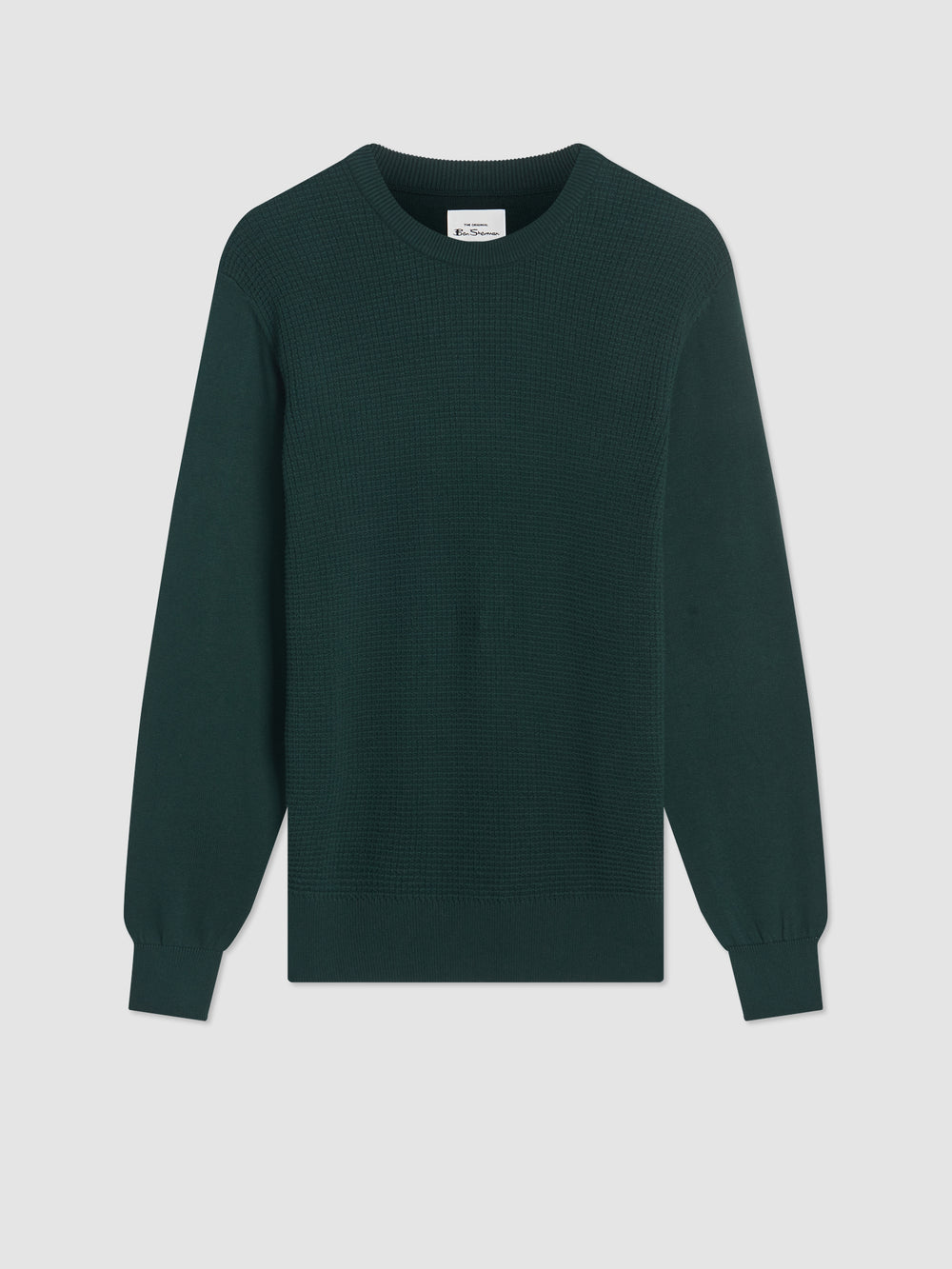 Knitwear Ben Sherman Textured Crewneck Vert Foncé | 23705-WFVN