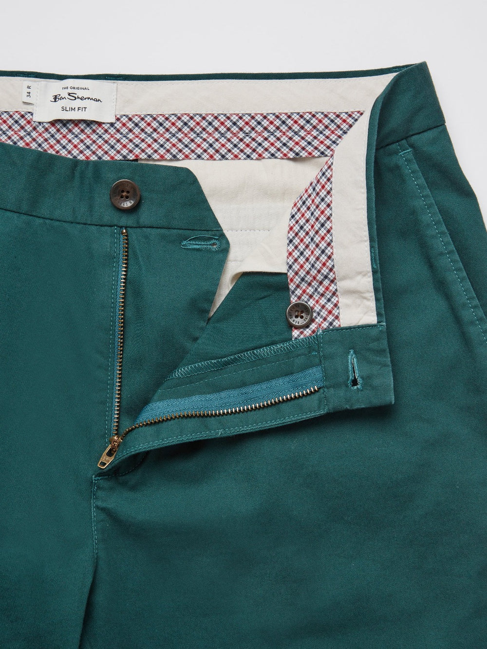 Pantalon Ben Sherman Signature Slim Stretch Chino Vert | 38429-AQSF