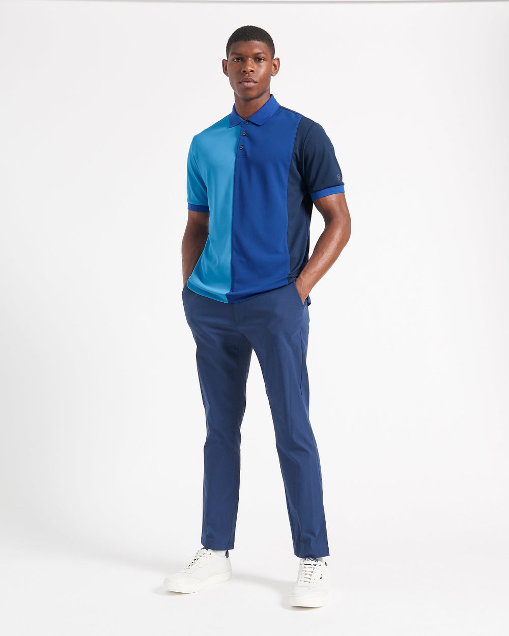 Polos Ben Sherman 360 Motion Stretch Colorblock Bleu Bleu Royal | 14586-IWTK