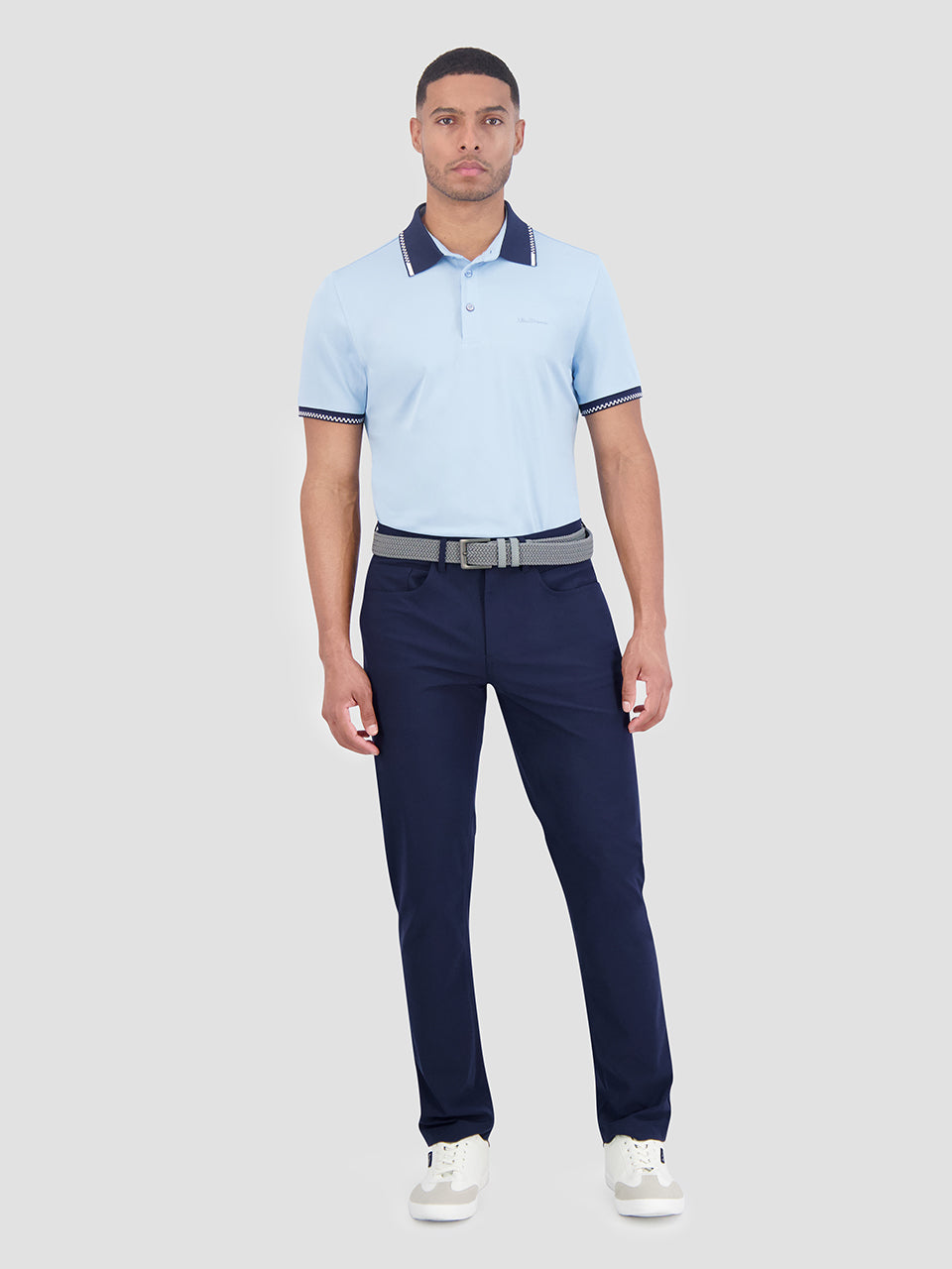 Polos Ben Sherman Checker Rib Air Pique Sports Fit Bleu | 59418-LURF