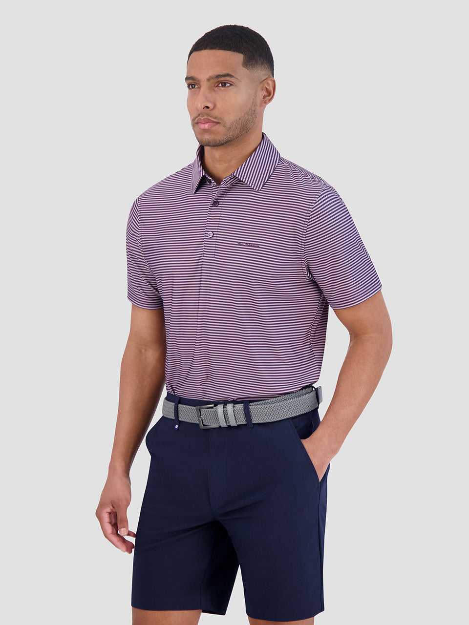 Polos Ben Sherman Mini Stripes Tech Jersey Sports Fit Violette | 42705-QIWB