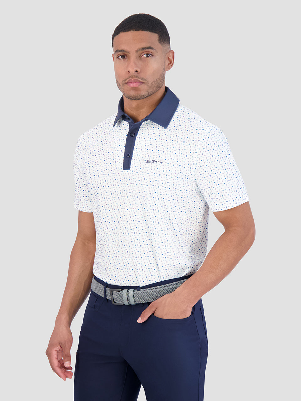 Polos Ben Sherman Polka Dots Tech Jersey Sports Fit Blanche | 59817-OQKC