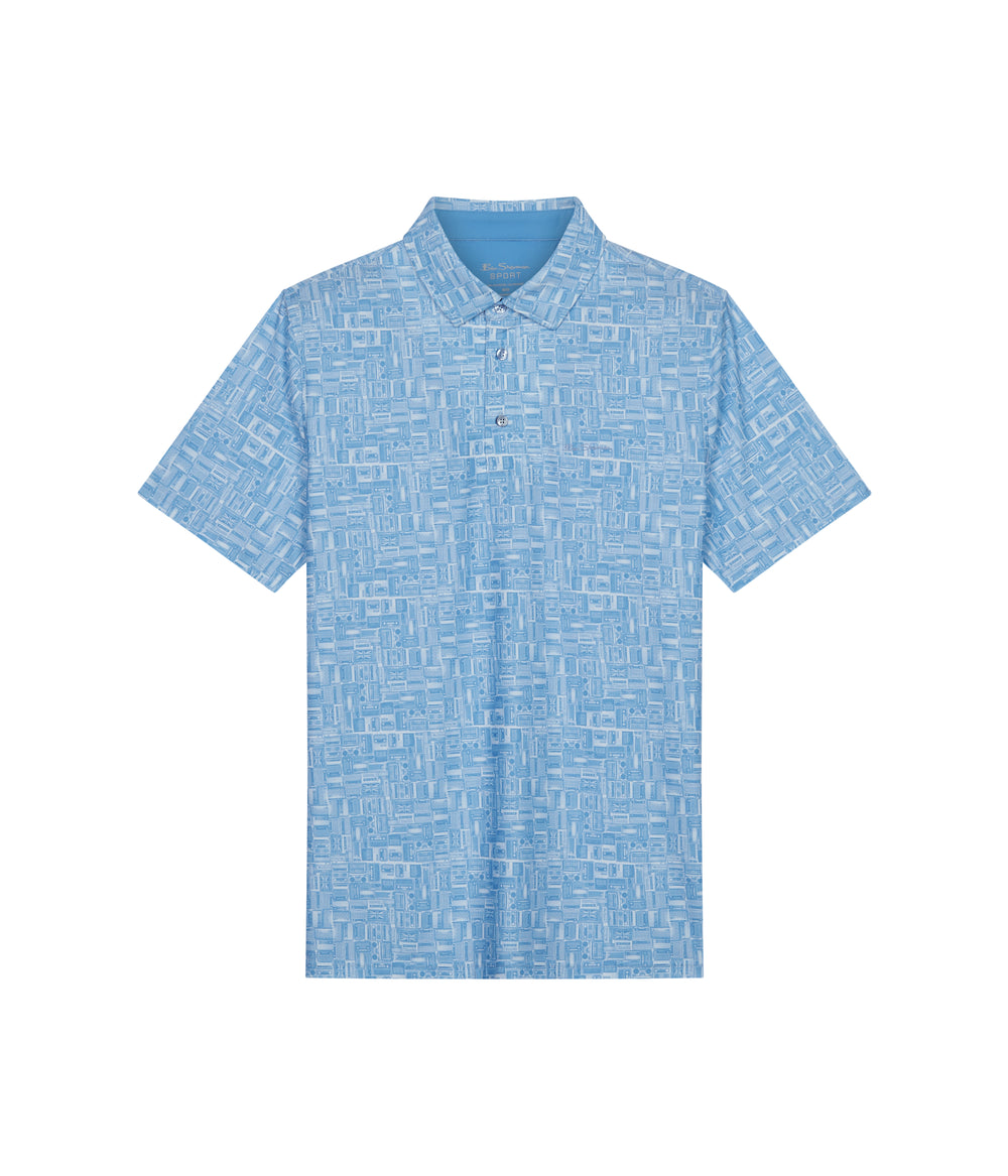 Polos Ben Sherman Radio Stack Tech Jersey Sports Fit Bleu | 76029-HZSG