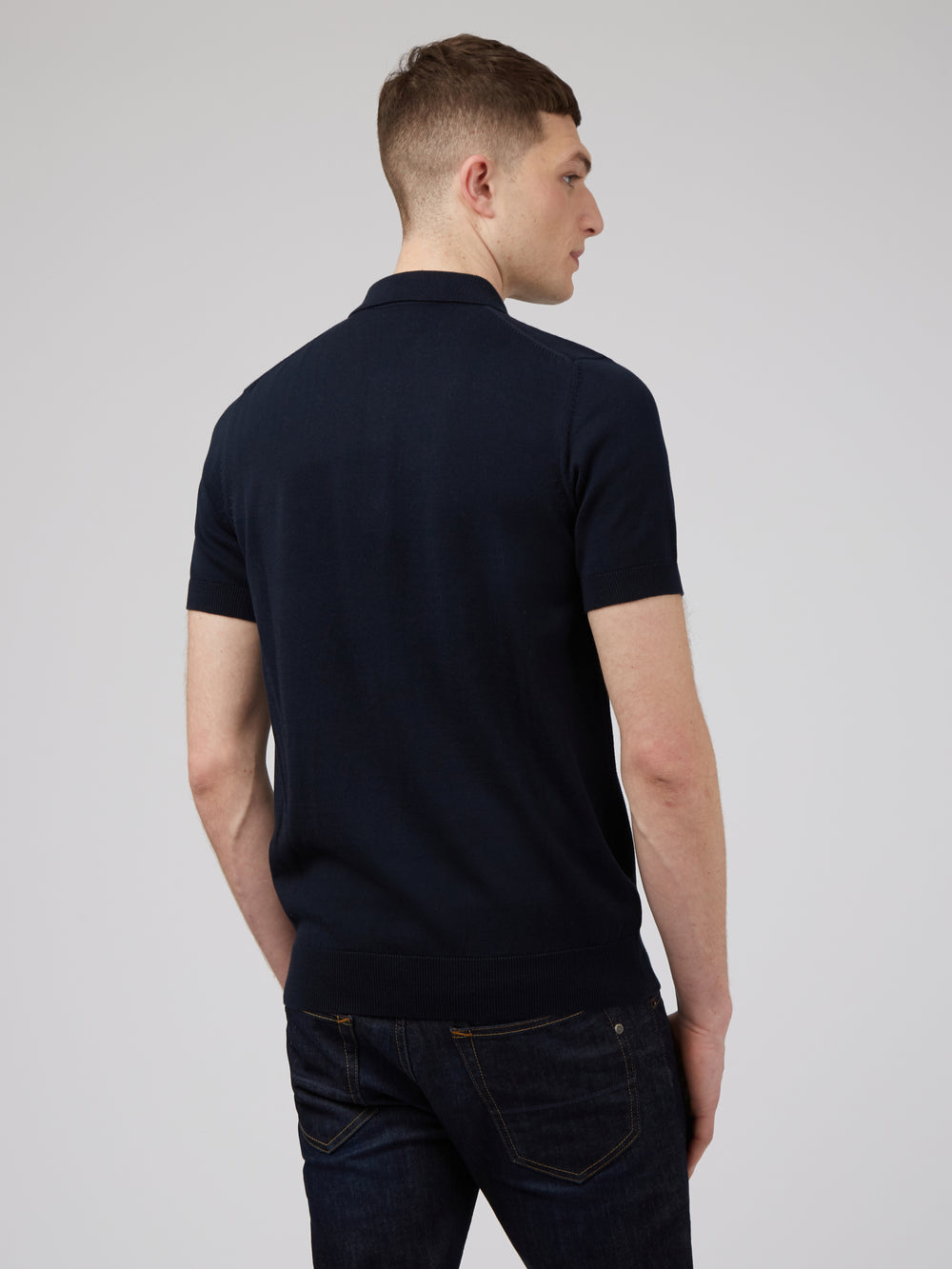 Pull À Col Polo Ben Sherman Signature Bleu Marine | 87269-BYLW