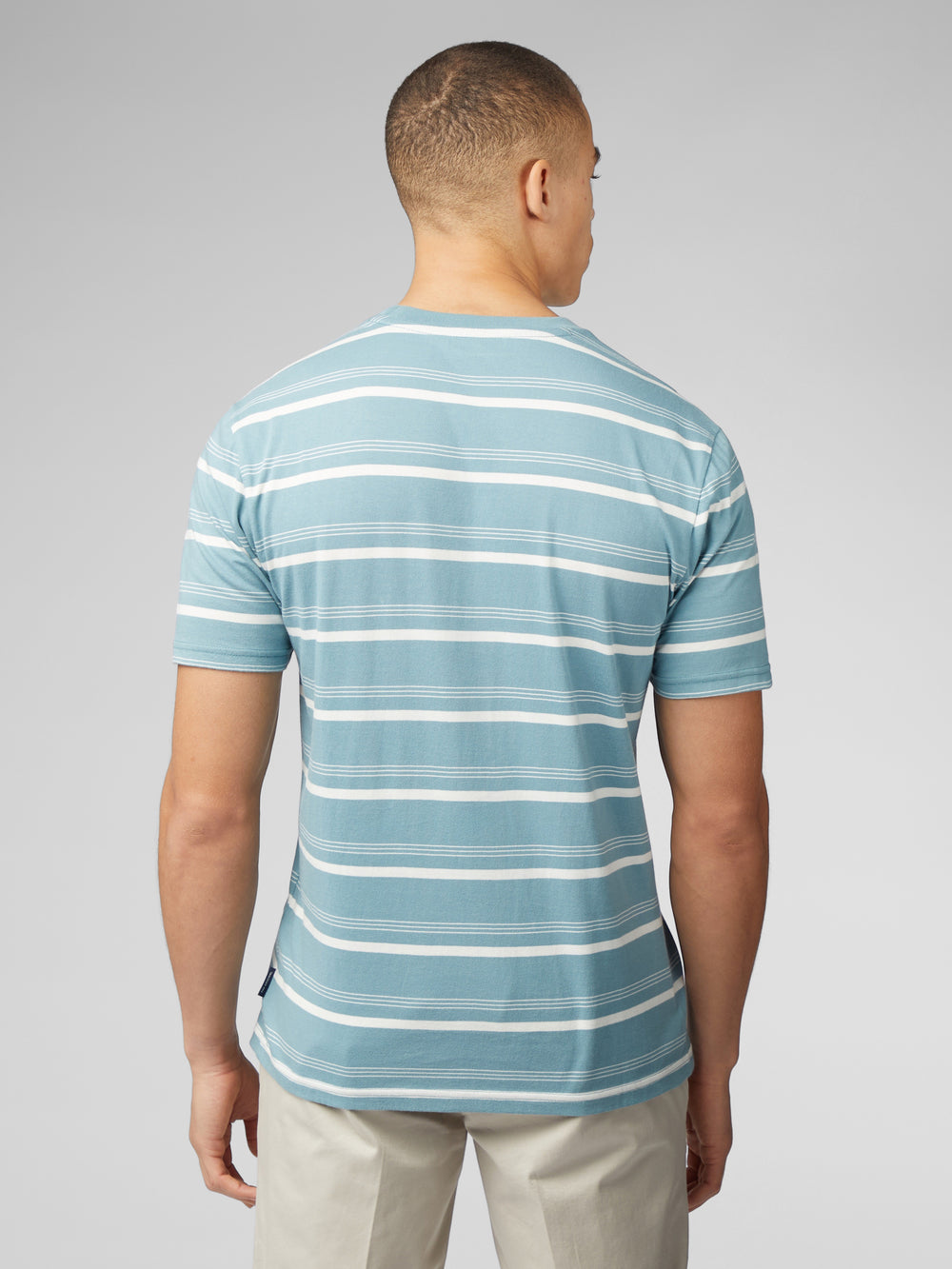 T-Shirt Ben Sherman Fine Stripe Bleu | 05642-YGFR