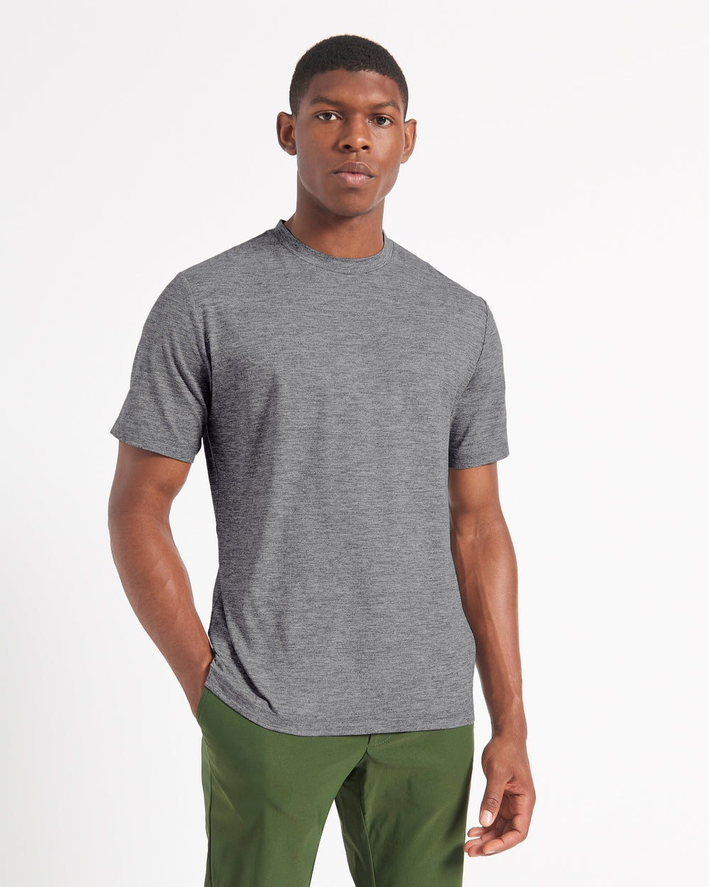 T-Shirt Ben Sherman Performance Stretch Marl Grise | 12930-CWOU