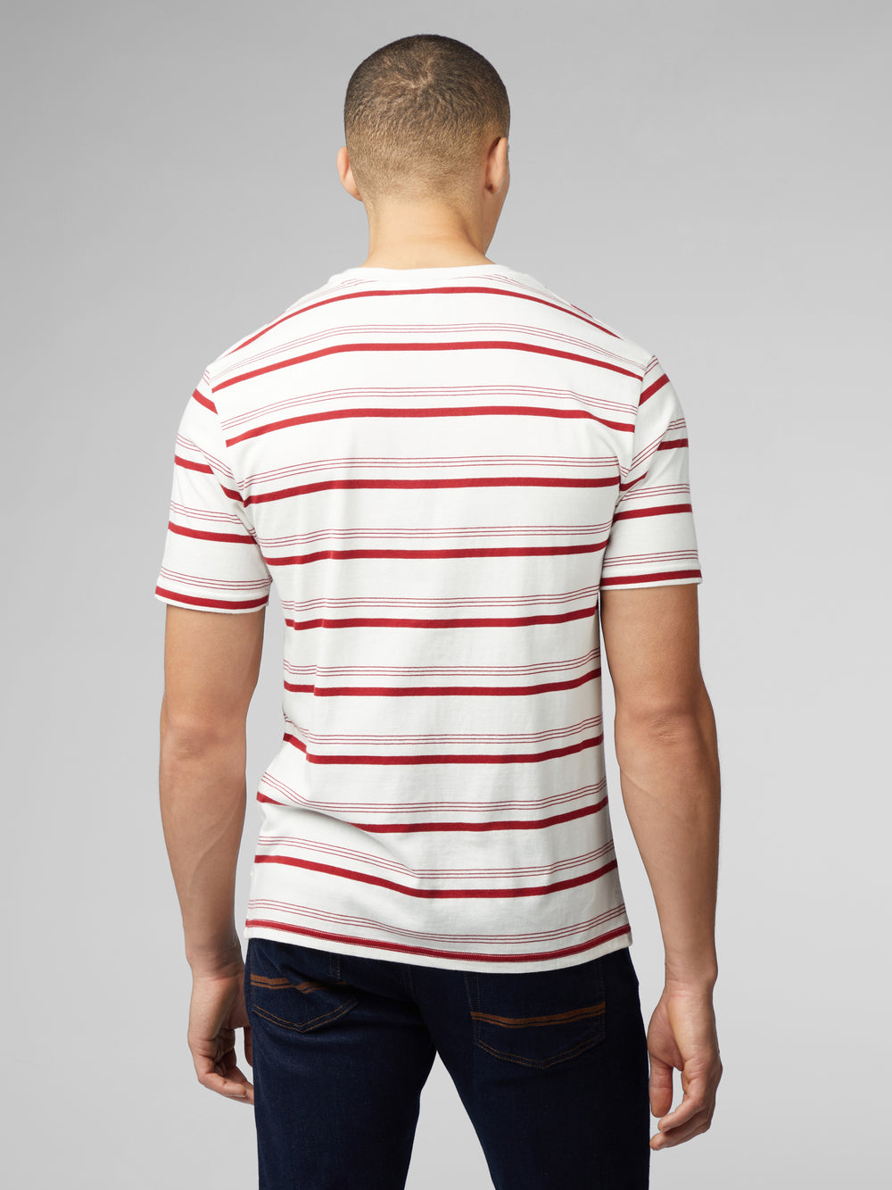 T-Shirt Ben Sherman Signature Fine Stripe Blanche | 37601-QOJN