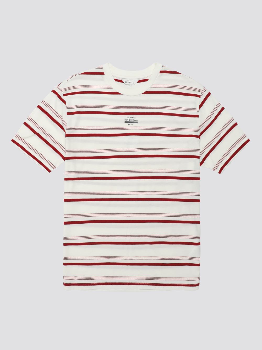 T-Shirt Ben Sherman Signature Fine Stripe Blanche | 37601-QOJN