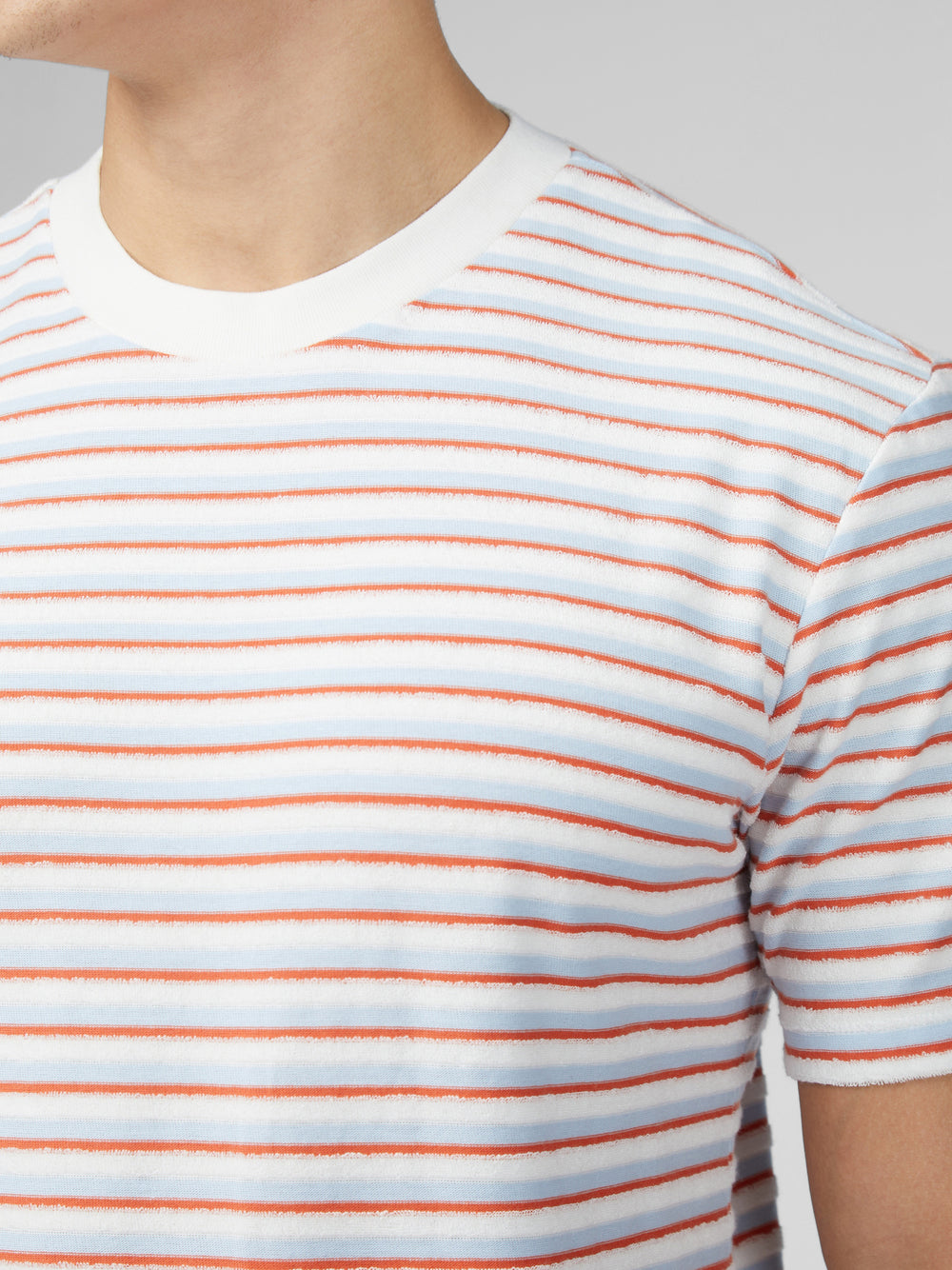 T-Shirt Ben Sherman Signature Loopback Stripe Bleu | 38679-NPHQ