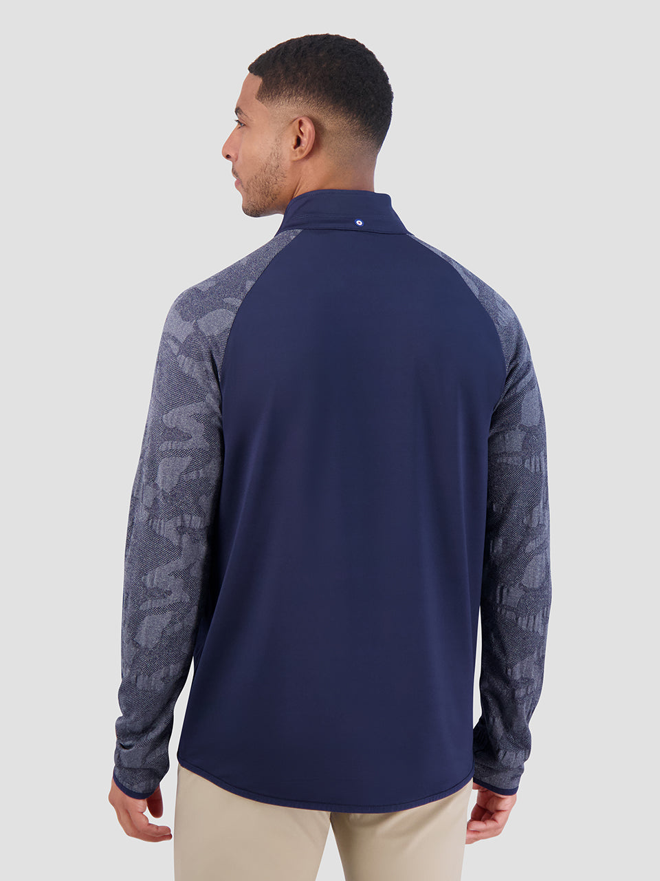 Vestes Ben Sherman Camo Jacq. Sleeve Quarter Zip Bleu Marine | 01389-SDXW